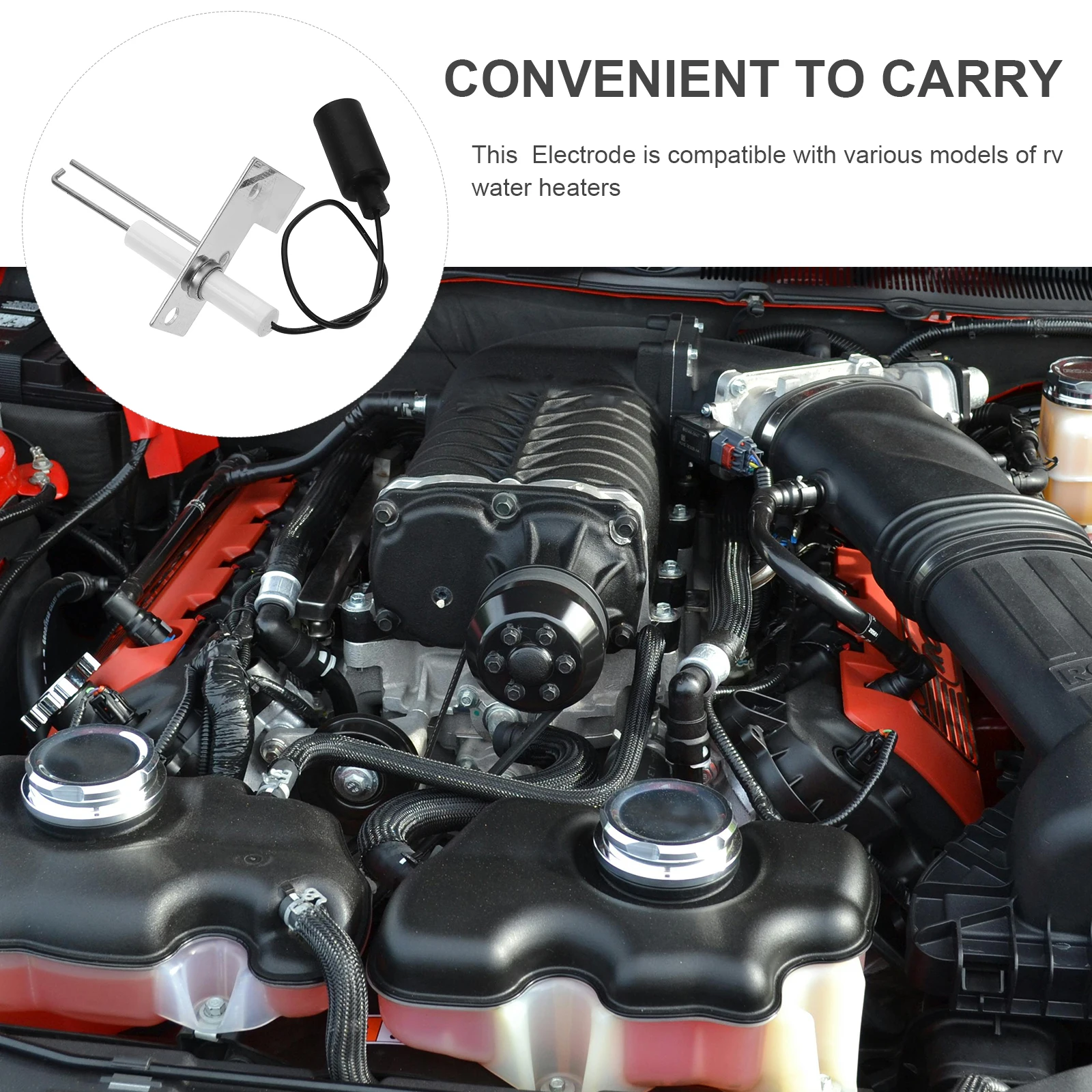 

Ignition Needle Replacement RV Water Heater Parts Spark Probe Electrode Kit Long Lasting Construction Hot Water Supply