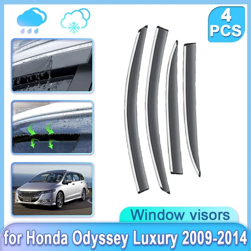 Car Windows Visor For Honda Odyssey Luxury RB3 2009~2014 2011 2012 2013 Weathershield Door Visor Wind Rain Sun Guard Accessorie