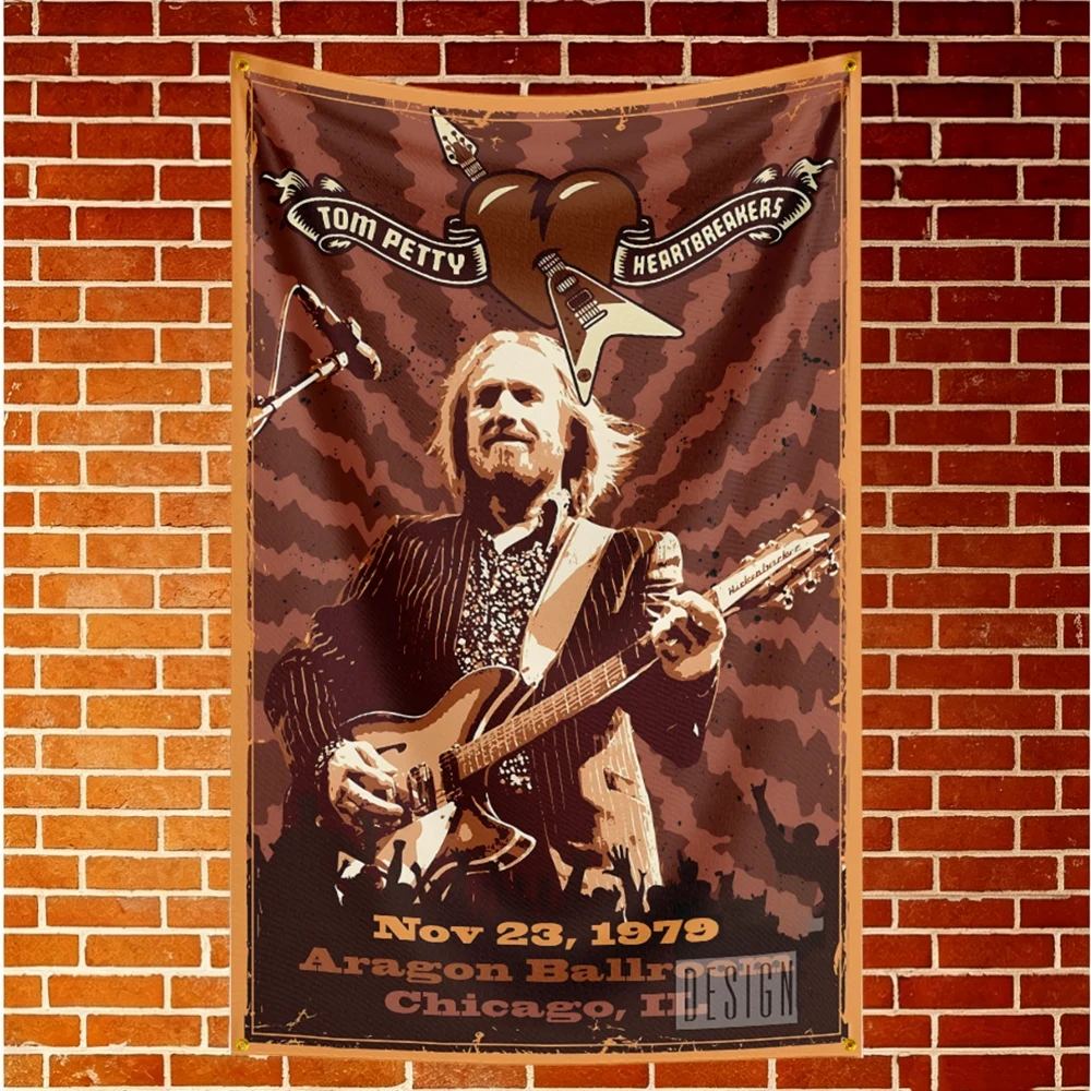 Tom Petty Music Flag Banner For Fan Cave Watch Party Tailgate Gathering Indoor Outdoor Backyard Home Festival Ornament Supply