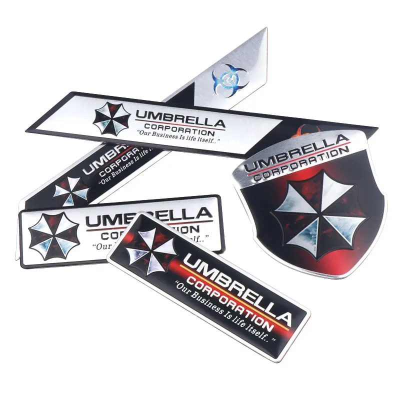 Auto-Heckklappen-Emblem Aufkleber Aluminium Umbrella Corporation Logo Aufkleber für Peugeot Toyota Ford Renault Nissan SEAT Lexus BMW