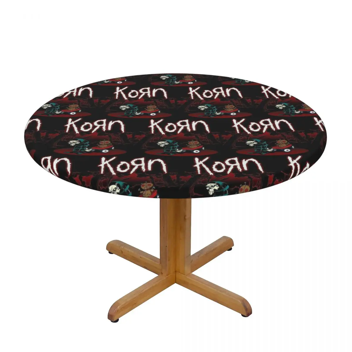 Korn Heavy Metal Band Album Tour 2024 Waterproof Round Tablecloth Oilproof Table Cloth for Kitchen Events Dining Table Cover
