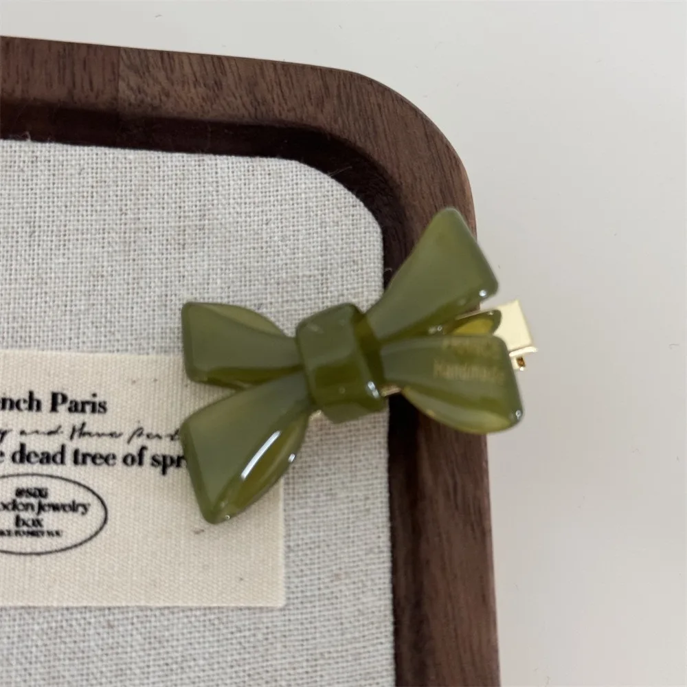Модный корейский зажим для волос с бантом, элегантный аксессуар для волос из ацетата, зажимы для волос, женский зажим для волос с утконосом