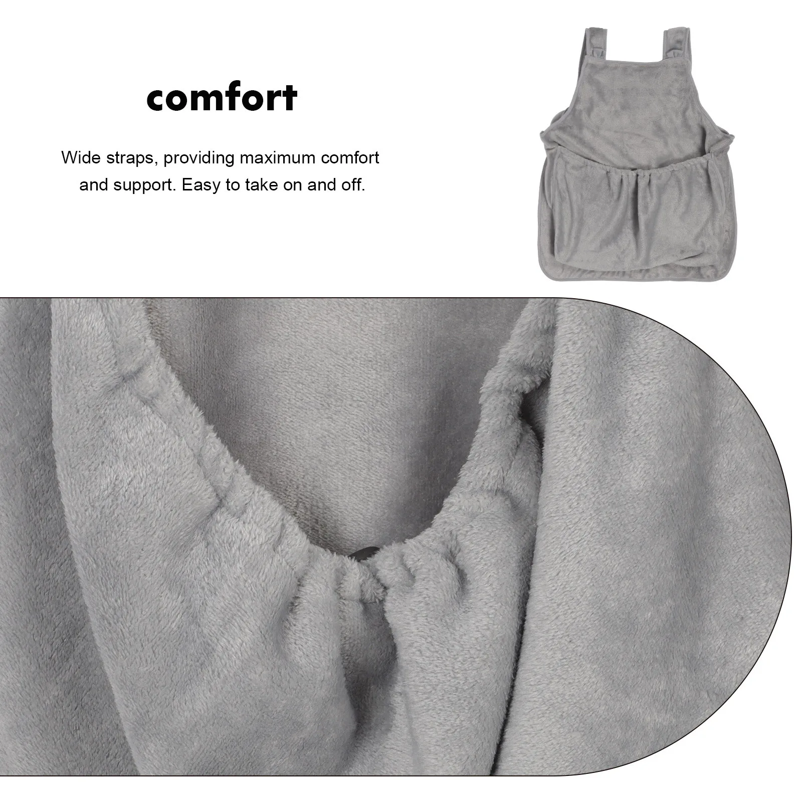 

Cat Apron Front Pouch Soft Comfortable Pet Carrier Secure Adjustable Wide Straps Non-Sticky Hair Resistant Pet Holding Bag