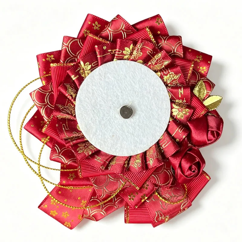 58mm-75mm Vintage Ribbon Rosette Badge Holder Handmade Brooch Badge Tray Ita Bag Ornament for Anime Kpop Pin Badge Decoration
