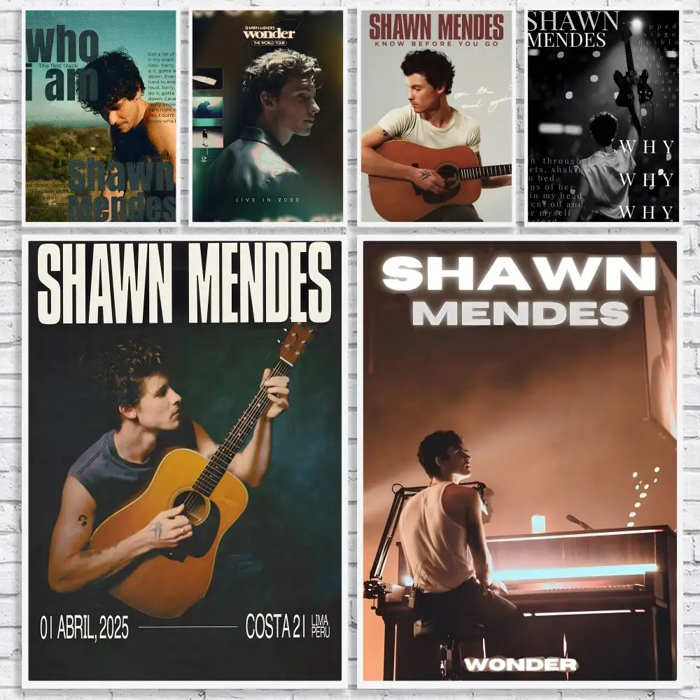 Singer S-Shawn Mendes Painting Calligraphy High-Quality Canvas Wall Mural Crease-Free For Living Room Bedroom Interiors