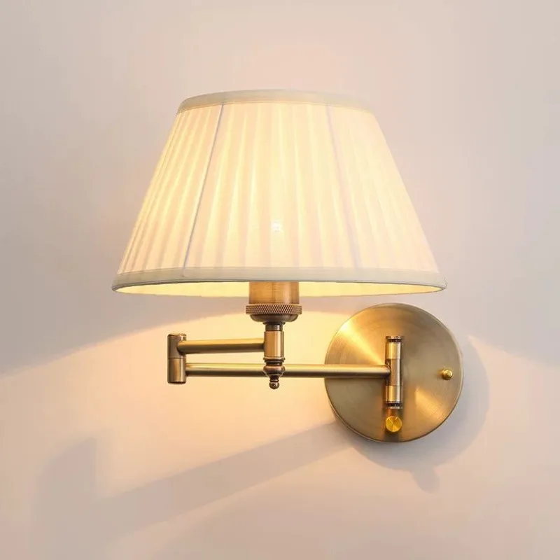 Creative Foldable Extendable Swing Arm Wall Lamp American Iron Industrial for Stairway Study Bedroom Lighting Room Decor