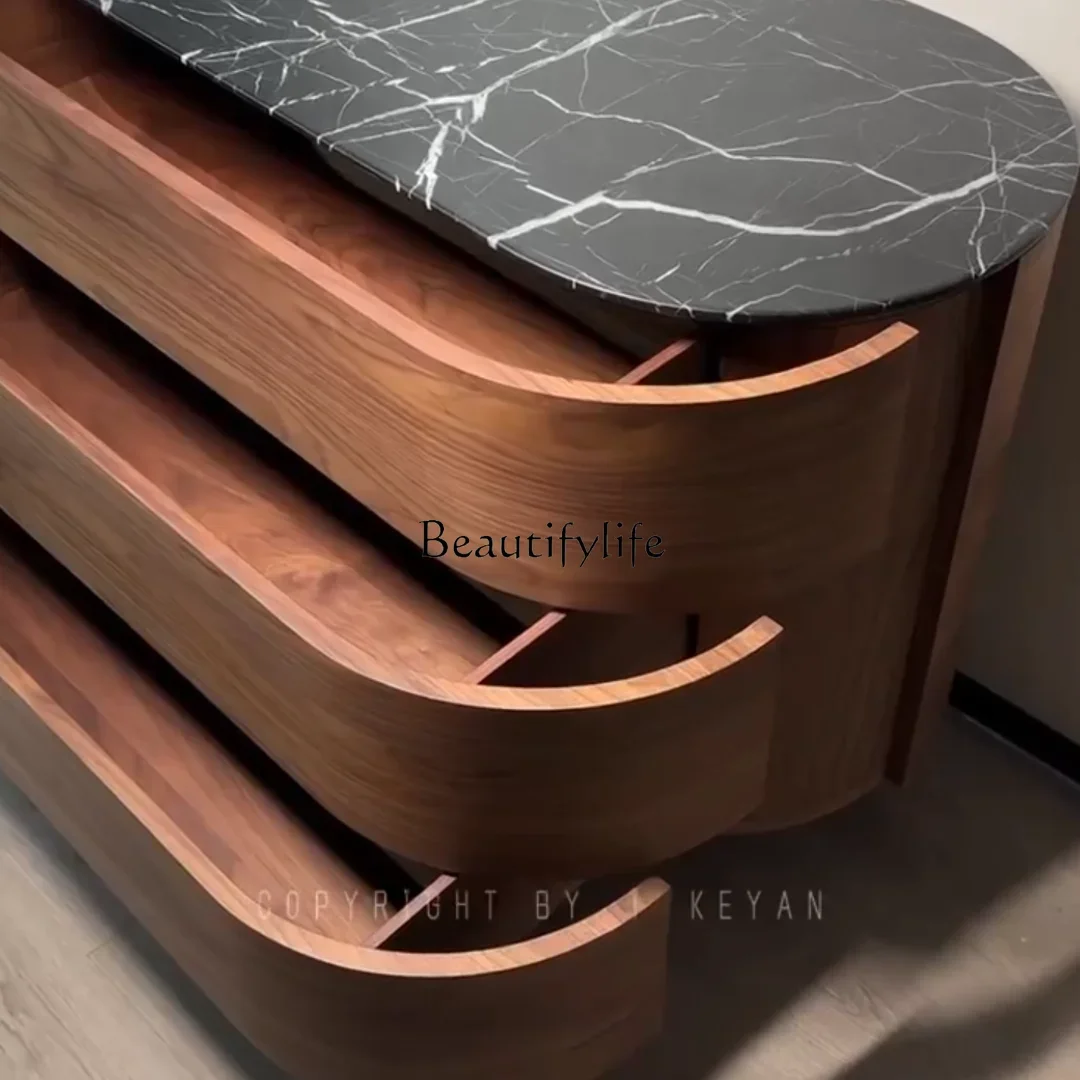 Z.New خشب الأبنوس الصيني الجوز الأسود الحد الأدنى خزانة جانبية غرفة المعيشة خزانة قابلة للإزالة #3