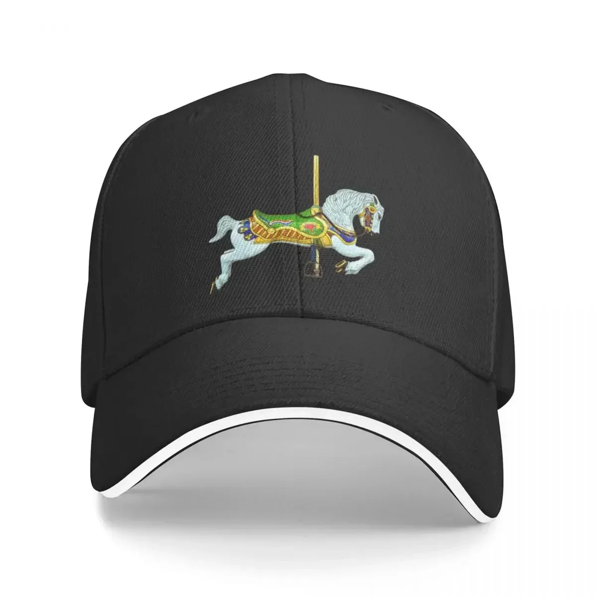 White Carousel Horse Baseball Cap Uv Protection Solar Hat funny hat Beach Golf Women Men's