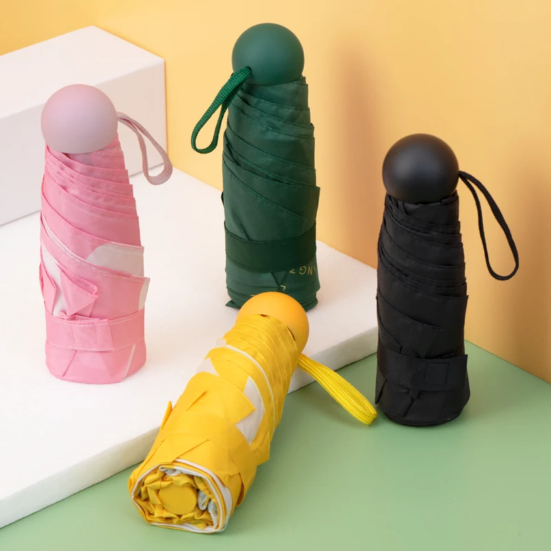 

Портативный мини-карманный зонт от солнца и дождливый двойного назначения, непромокаемый, защита от солнца, складной капсульный зонт для путешествий