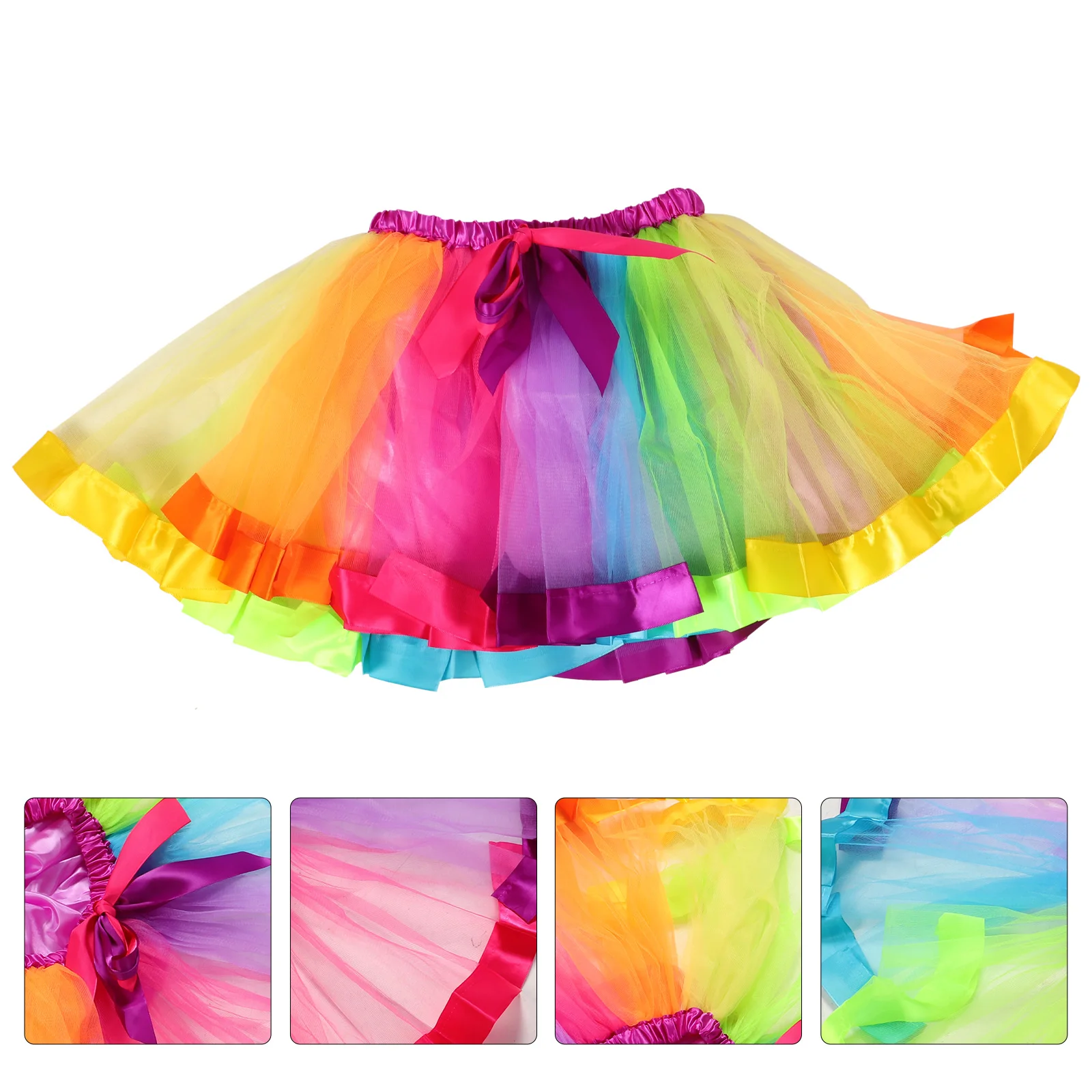 

Rainbow Princess Dress Layered Tulle Skirt for Girls Colorful Slip Tutu Costume Party Skirts Girl Dress Costumes Ballet