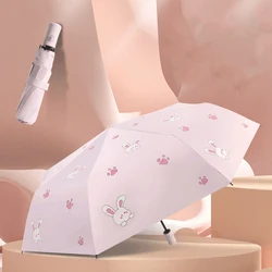 Umbrella,parasol,Black rubber umbrella cloth,Various colored rabbits,Fashionable automatic umbrella,Adult Student Umbrella