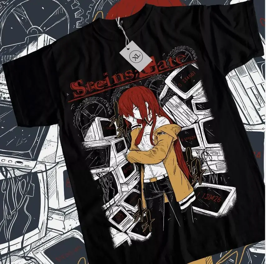 Steins Gate T-Shirt Kurisu Makise Girl Kawaii Waifu Anime Shirt Tee All Size