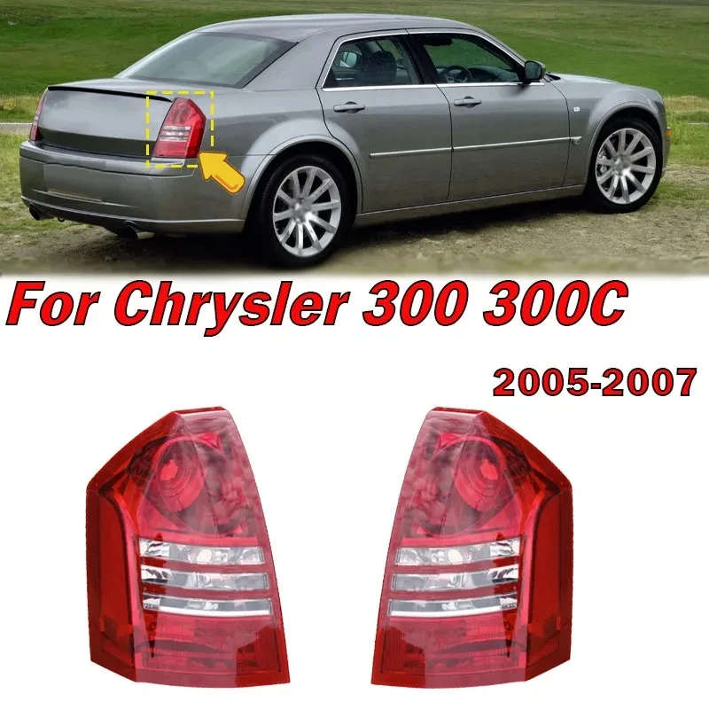 

For Chrysler 300 300C 2005 2006 2007 Tail Light Rear Warning Brake Lamp Auto Taillight Housing Without Bulb 4805853AD 4805852AD