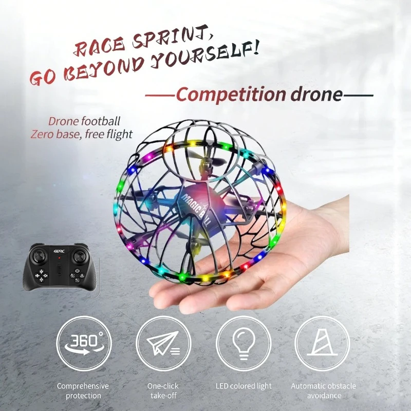

Fun Competition Football Drone V49 Dual-mode Control Zero Foundation Free Flight Aircraft Parent-child UAV with Colorfull Lignts