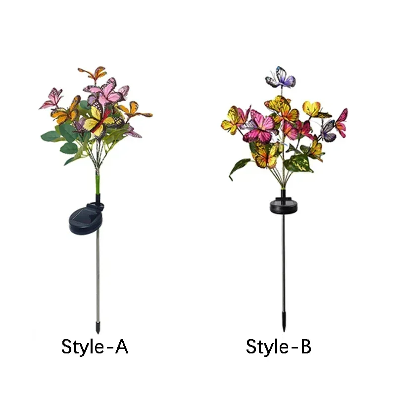 LED الجنية مصباح حديقة محاكاة فراشة ملونة في الهواء الطلق ضوء الشمس التخييم حديقة الصيف المناظر الطبيعية الإضاءة ديكور الزفاف #4