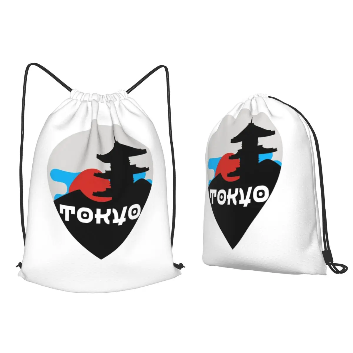 I Love Tokyo Design Backpacks Casual Drawstring Bags Sports Bag Book Bags for Travel Students
