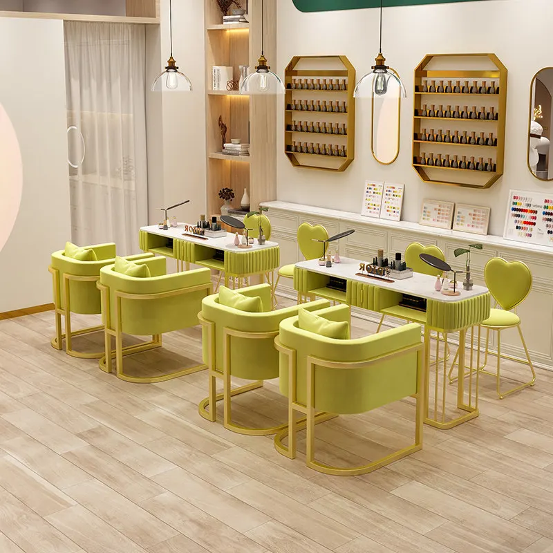 

Современный минималистичный мраморный маникюрный стол в скандинавском стиле, роскошный, с элементами ковки, для хранения инструментов, высококачественная коммерческая мебель, столы для маникюра FYNT