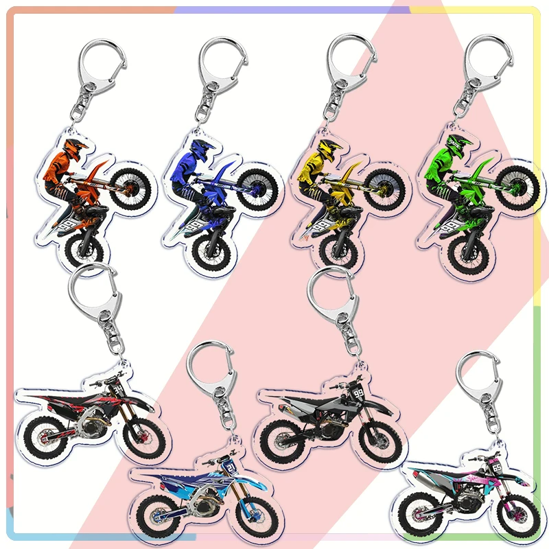 Fashion Motocross Biker Dirt Bike Keychain for Accessories Bag Pendant Sports Key Chain Ring Keyring Jewelry Gifts Chaveiro