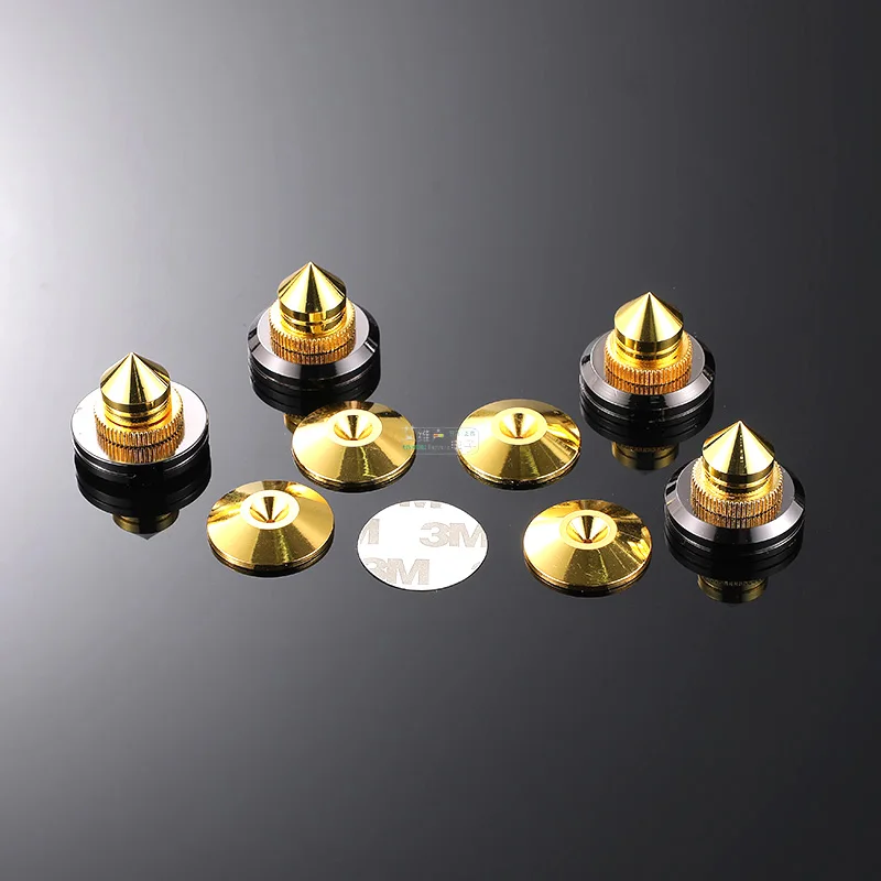24K Vergulde Metal Speaker Stand Voeten Voet Pad 1/6/8/12 Sets Hifi Audio Video Floor doos Cd Eindversterker Disc Speler Frame