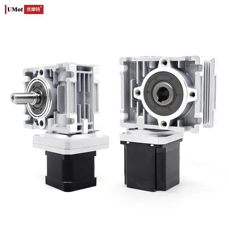 UMOT High Torque 1.7-56Nm Heavy Duty 1350-4840N Aluminium Nema17/23/34 Worm Gear Variable Speed Reducer Stepper Motor 1:5-1:100