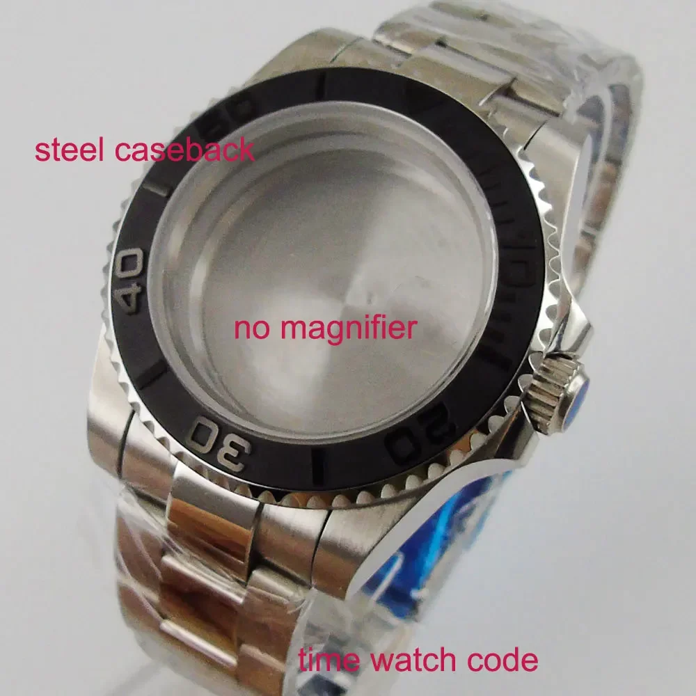 40mm Watch Case Fit NH35 NH36 10ATM waterproof Sapphire Glass 316L stainless steel oyster watch band silver colour Accessories