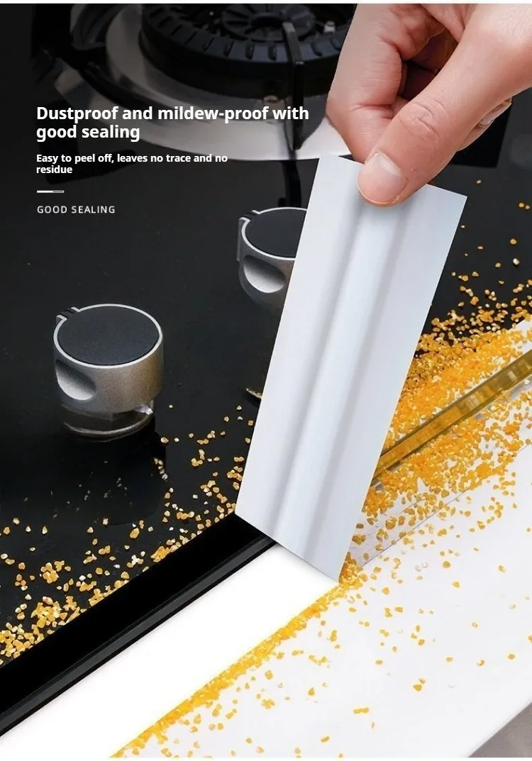 Aluminiumfolienband, 5–10 m, wasserdicht, ölbeständig, selbstklebend, für Küche, Herd, Spüle, Spaltabdichtungsstreifen, hitzebeständig, für Arbeitsplattenkanten – Detail 4