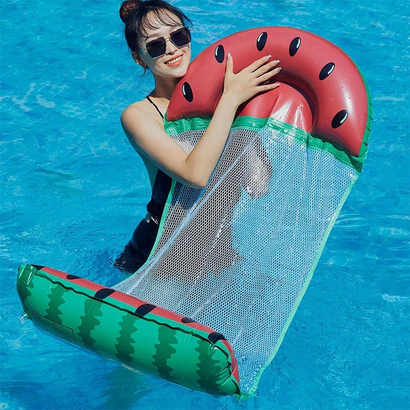 Summer Inflatable Foldable Floating Row Swimming Pool Water Hammock Air Mattresses Bed Beach Water Sports Lounger Chair