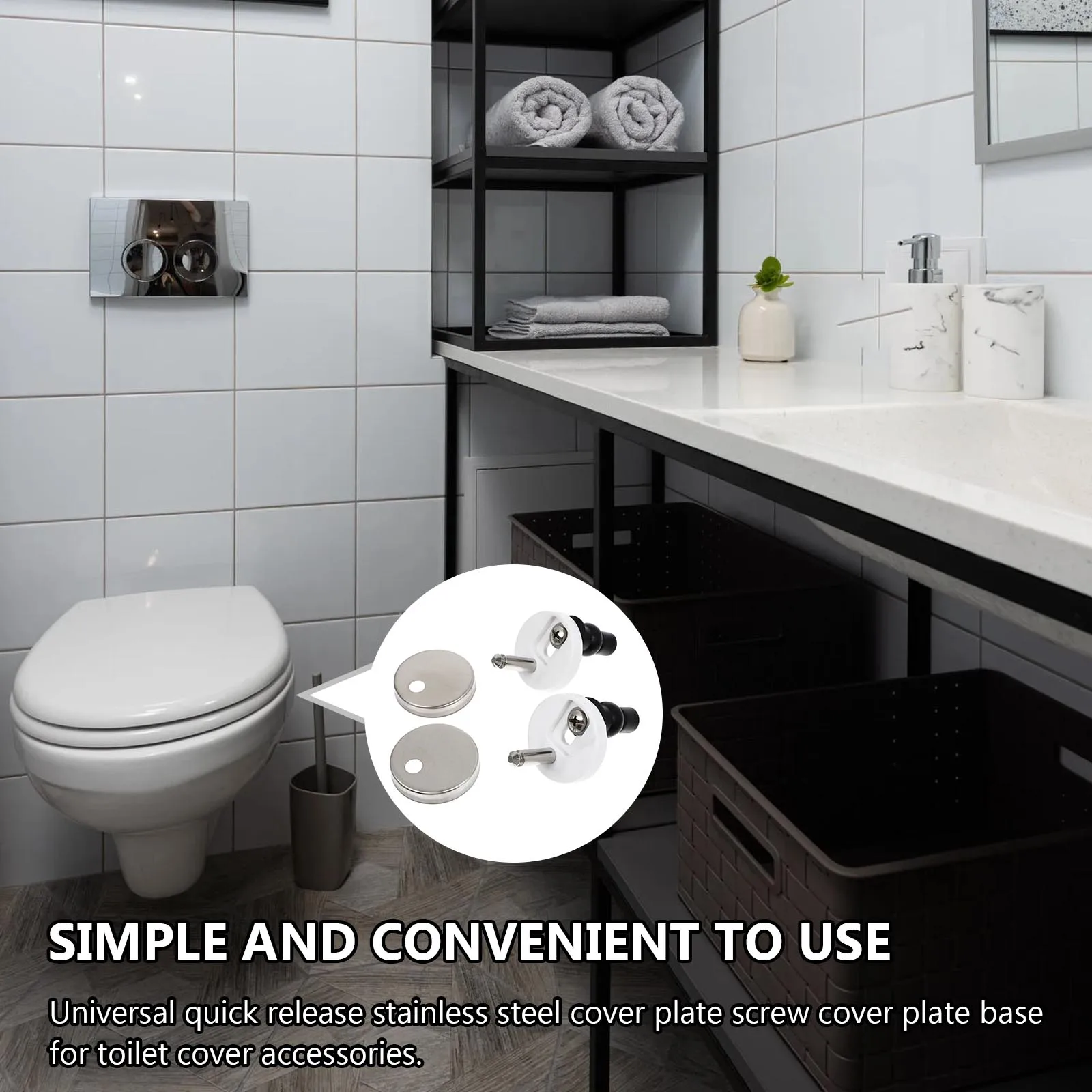

Toilet Seat Hinges Stainless Steel Quick Release Fittings Durable Practical Design Long Use Toilet