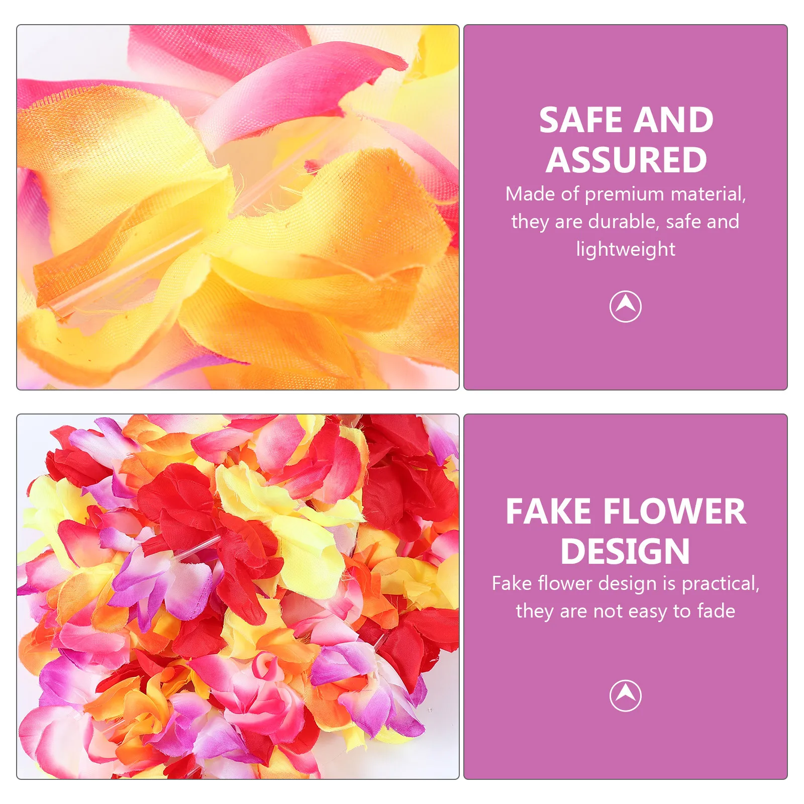 

4Pcs Hawaii Flower Garlands Necklace Artificial Hawaiian Leis Garland Party Accessories Tropical Decor Hawaii Party Necklace