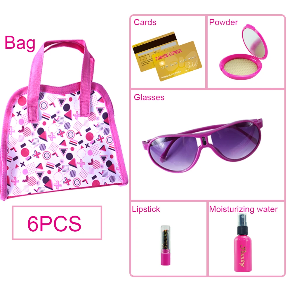 Makeup Sunglasses Sun-cured Beauty Toy Lipstick Beauty Handbag Fashion Pretend Play Hobbies Doll House Game Toy Girl Gift