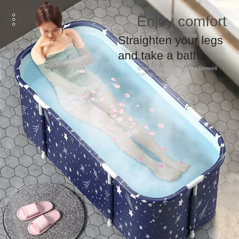 

Portable Bathtub For Shower Stall, Large Foldable Soaking Bathing Tub for Adults, Separate Family Bathroom Japanese SPA