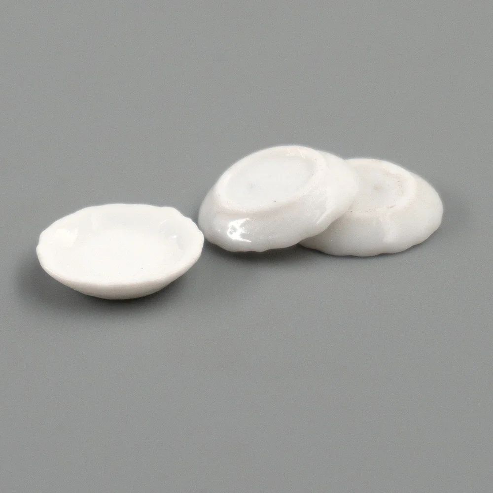 3 قطعة 1/12 دمية مصغرة طبق طعام من السيراميك طبق فواكه صغير لعبة مجسمة لدمية اكسسوارات المنزل الديكور ob11