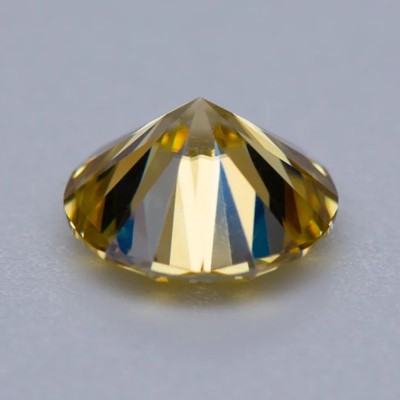 Moissanite Colore giallo limone Forma rotonda VVS1 con certificato GRA Perline con ciondoli fai-da-te Creazione di gioielli avanzati Materiali per orecchini