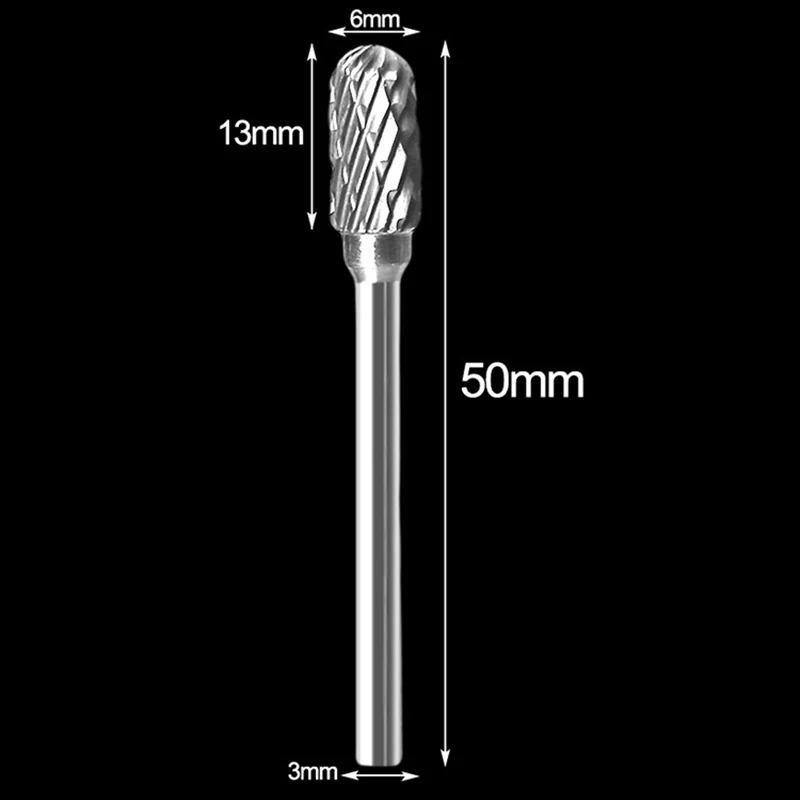 炭化タングステンカーバイドバーのセット,10個,金属および木材の彫刻と研磨のための回転ビット