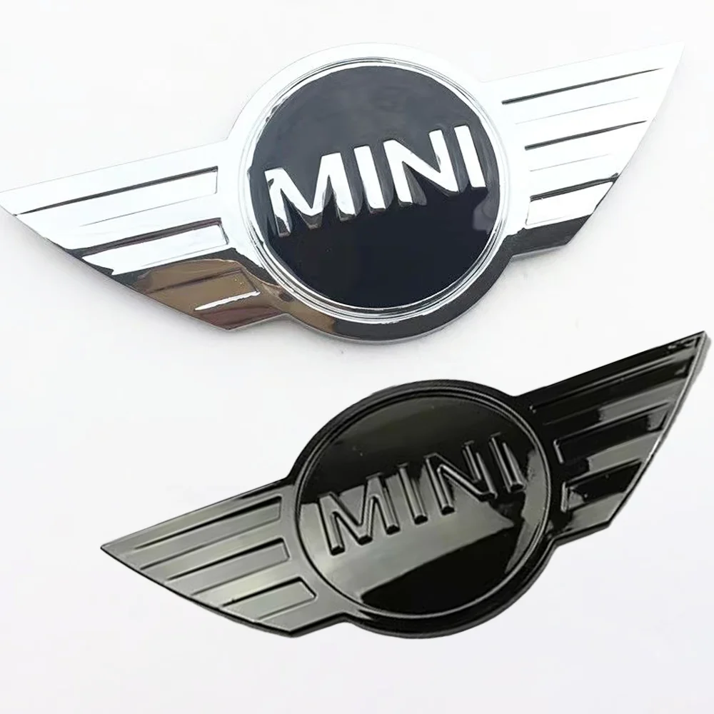 NN-1pcs Mini Emblema Metálico Negro para Capó Delantero/Maletero Trasero de Coche, para Mini Cooper R56 R50 R58 R52 R53 R55f56 f55, Accesorios