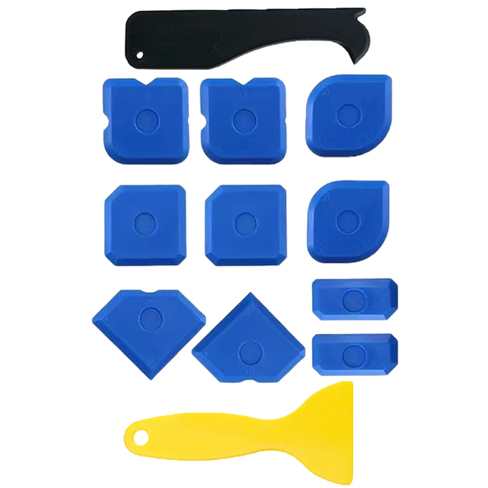 12 Pcs Silicone Sealant Scraper Multipurpose Grout Finishing Tools Portable Grout Scraper for Kitchen Bathroom Floor Sealing