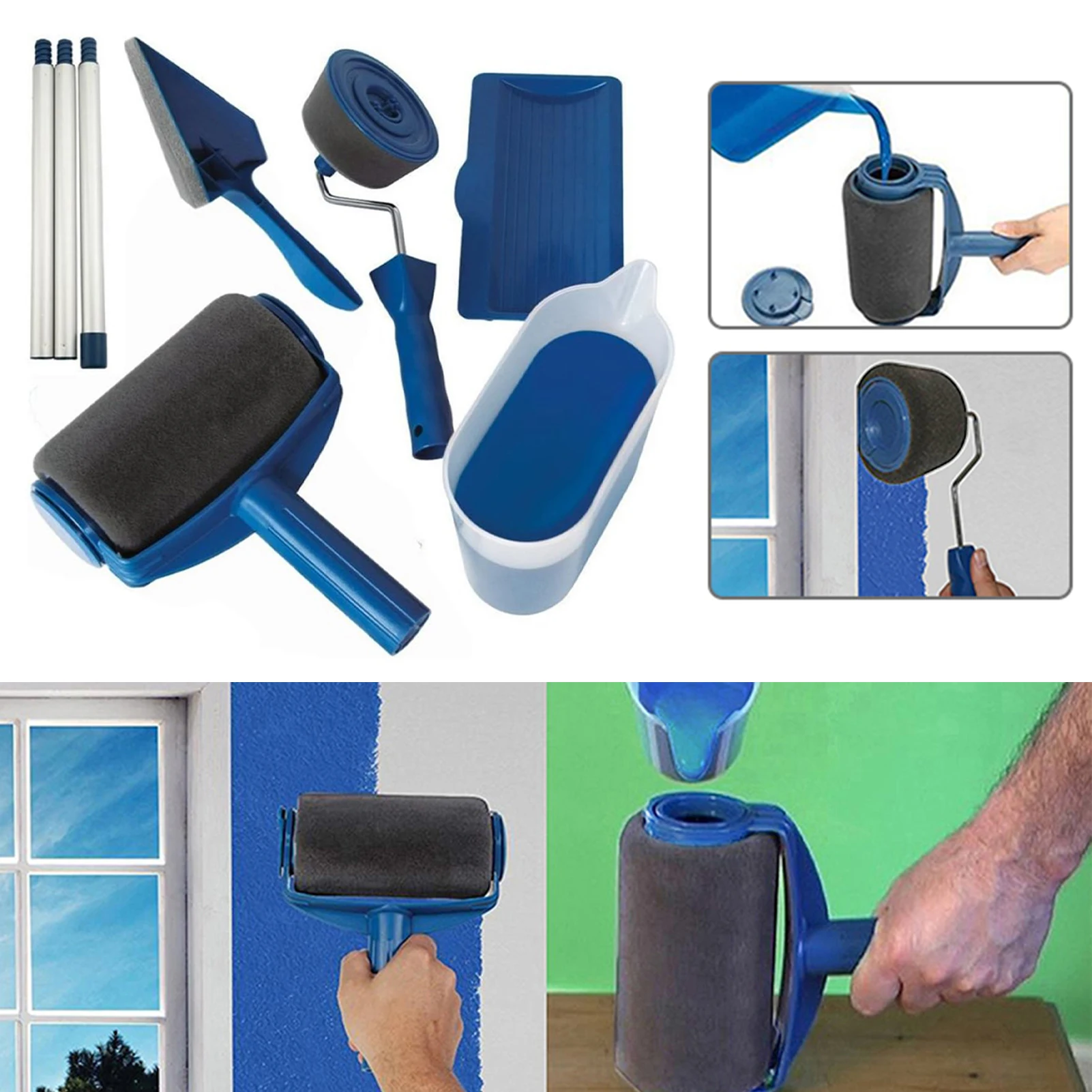 Professional Paint Rollers Corner Paint Brush Foam Interior Triangles Paint Brush for Household Hardware Tools