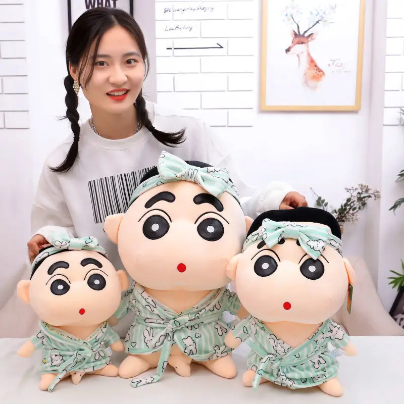 85cm Super Big Size New Bathrobe Crayon Shin Chan Doll Anime Plush Fill Doll Anime Throw Pillow Doll Stuffed Animal Gift