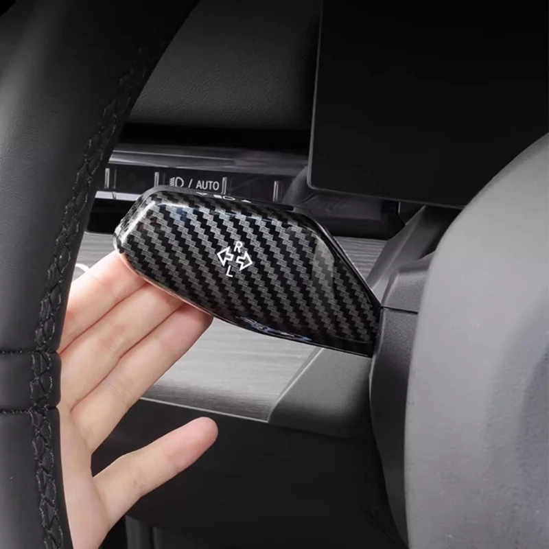 ألياف الكربون ABS سيارة بدوره إشارة ممسحة التبديل غطاء الزخرفية ملصقات الكسوة اكسسوارات لسيارات BMW 5 سلسلة i5 G60 G68 2024 2025