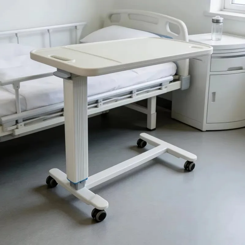

Medical Movable Dining Table for Elderly Care in Hospitals ABS Metal Materials Bedside