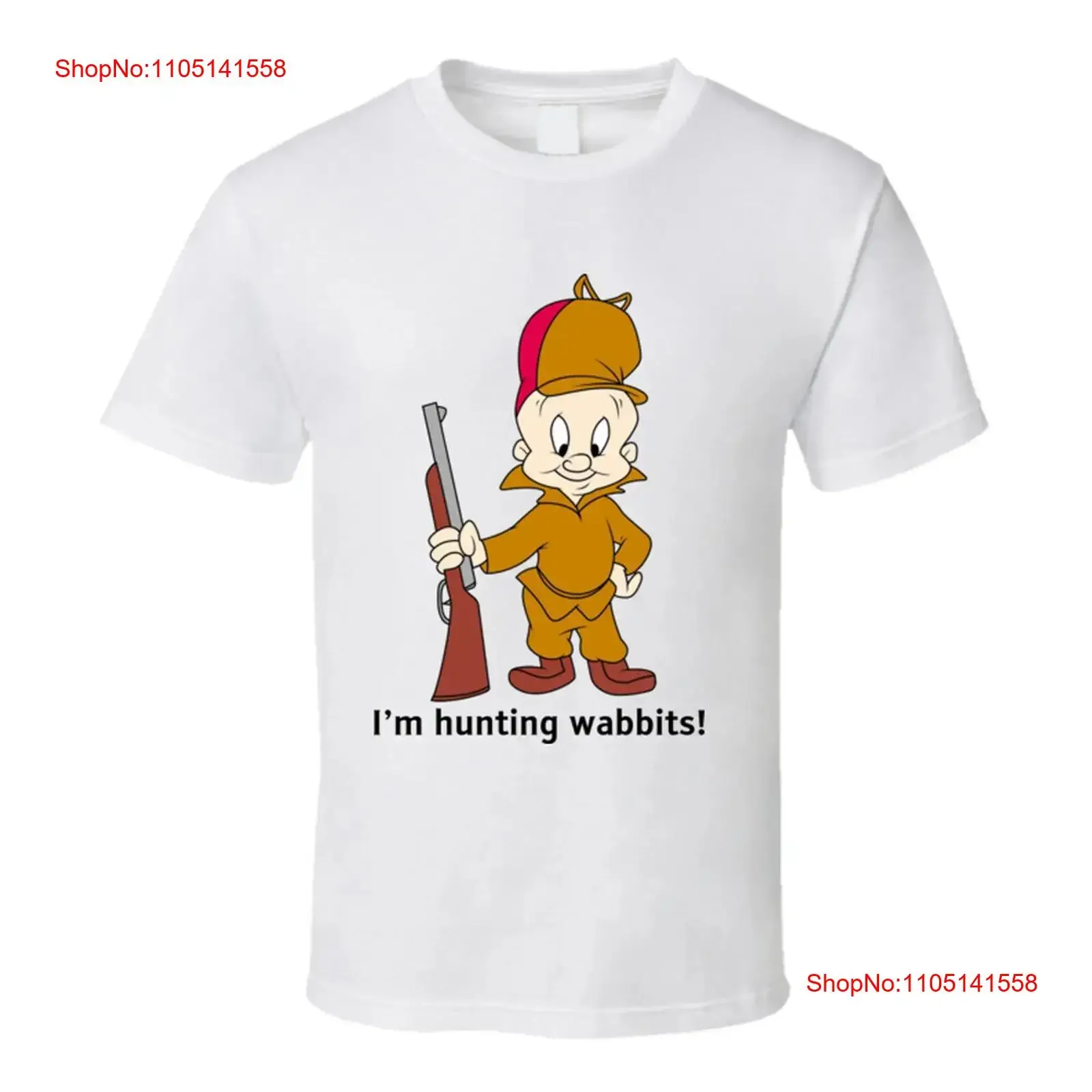 Elmer Fudd dibujos animados soy caza Wabbits camiseta vintage lavada ligeramente ropa de diseñador moda transpirable streetwear gráfico