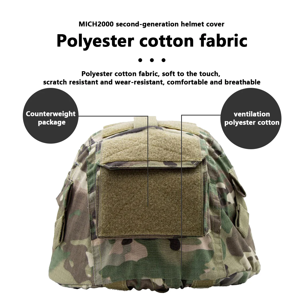 Tactical Helmet Cover For MICH2000 Helmet Cover  Hunting Airsoft Paintball Helmet Accessories