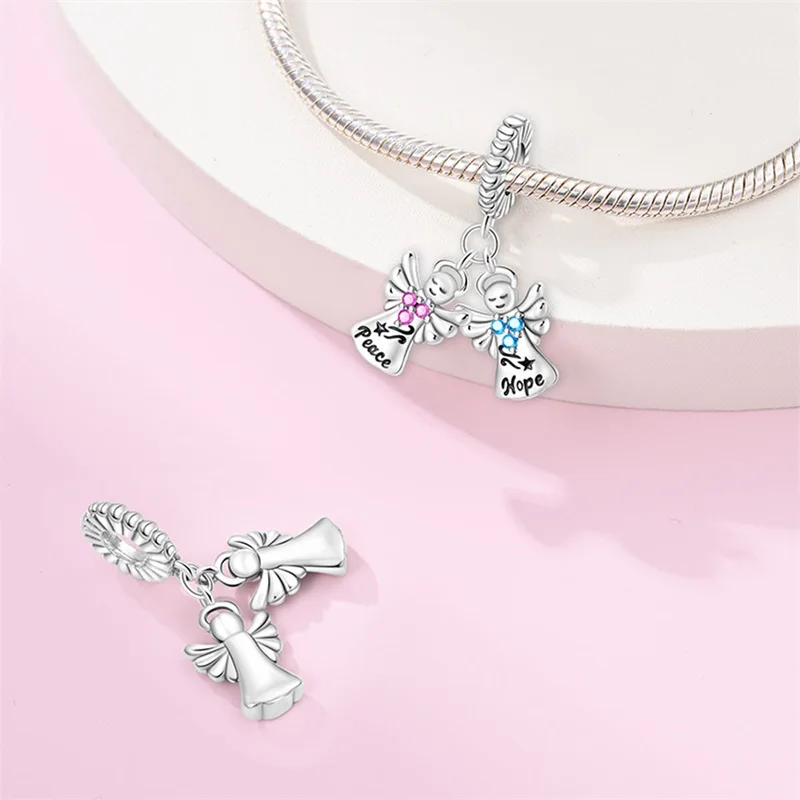 925 Sterling Silver Peace Dove World Peace Life Tree Charms Pendants Fit Qikaola 925 Original Bracelets DIY Anniversary Jewelry — zdjęcie 5