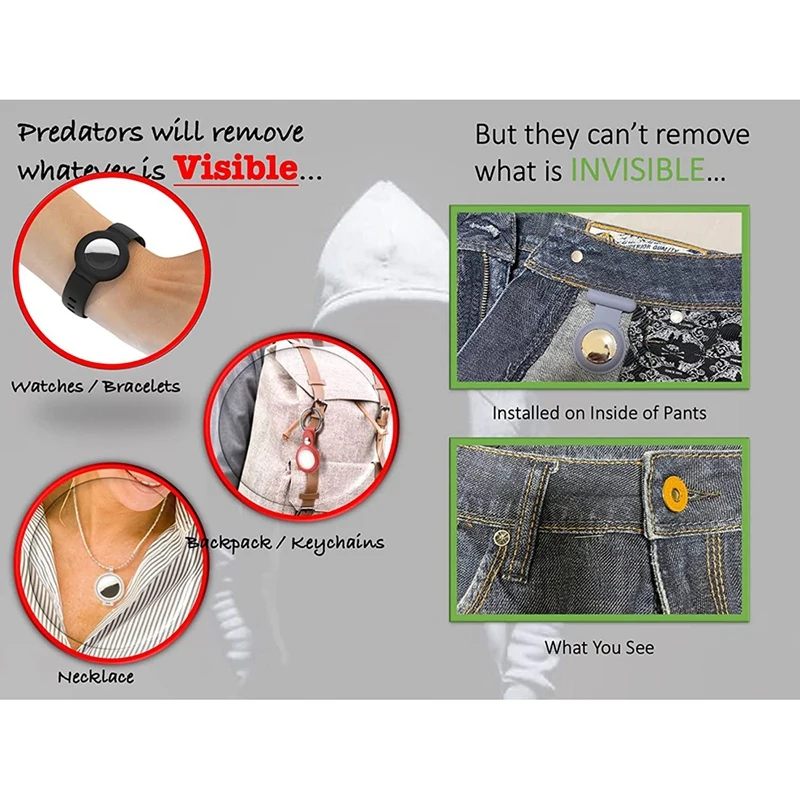 أفضل العروض Kaizen كريشن حامل حافظة لجهاز أبل Airtag Air Tag جهاز تتبع لتحديد المواقع للأطفال ، طفل صغير ، كبار السن ، إلخ.