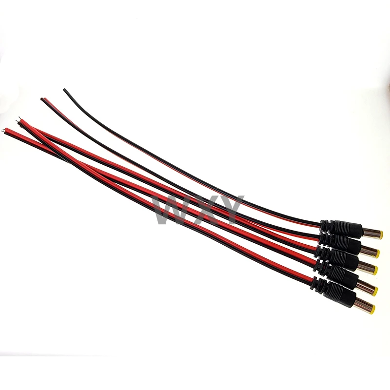 5pcs 10pcs 5.5x2.1 mm Male Female Plug 12V DC Power Pigtail Cable Jack for CCTV Camera Connector Tail Extension 24V DC Wire