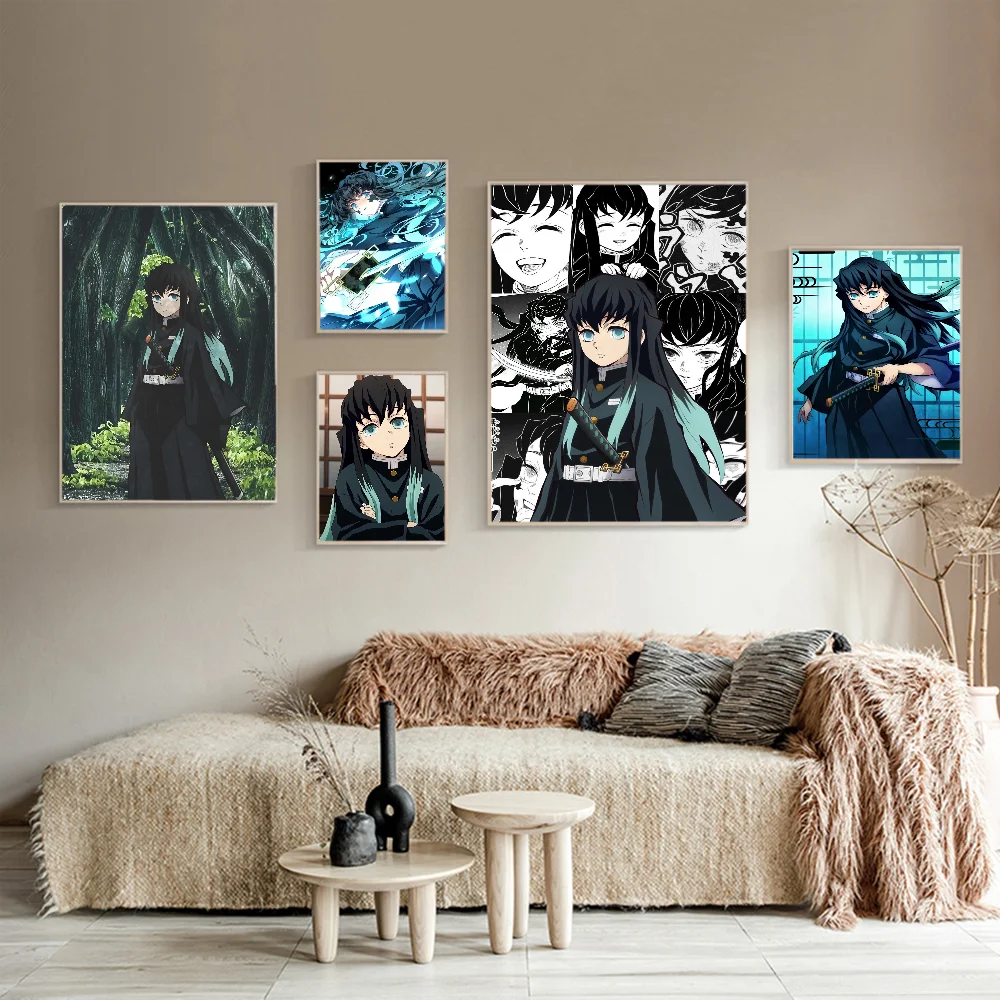 Muichiro Tokito anime DIY samoprzylepny plakat fantazyjna naklejka ścienna do salonu dekoracje barowe dekoracja ścienna