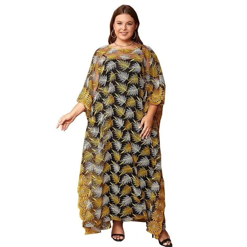 African Party Dresses for Women Elegant Lace Africa Clothing New Muslim Fashion Abayas Dashiki Robe Kaftan Long Maxi Dress 2023