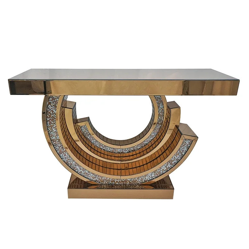 High Quality Deluxe Console Table with Mirror Entrance Console Table for Living Room Home Furniture Crystal Diamond