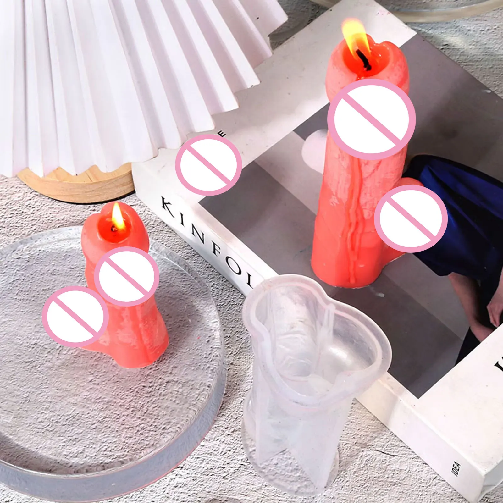 Silicone Men Genital Candle Mold Reusable for Aromatherapy Candle Soap Epoxy Resin Mould Handicrafts Ornaments DIY Baking Making - view 4