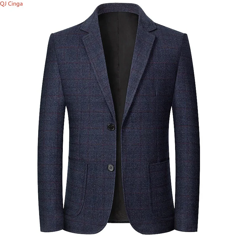 

Новое весеннее поступление 2026, мужской темно-синий пиджак, однобортный пиджак с v-образным вырезом и длинными рукавами, повседневный топ в рабочем стиле.